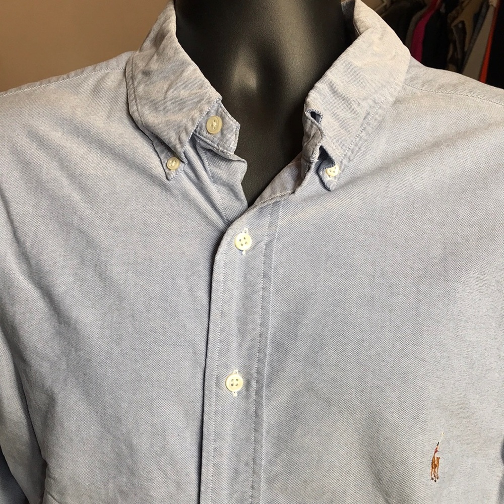 🚨B2G1 POLO RALPH LAUREN Blue Denim Short Sleeve Button Up